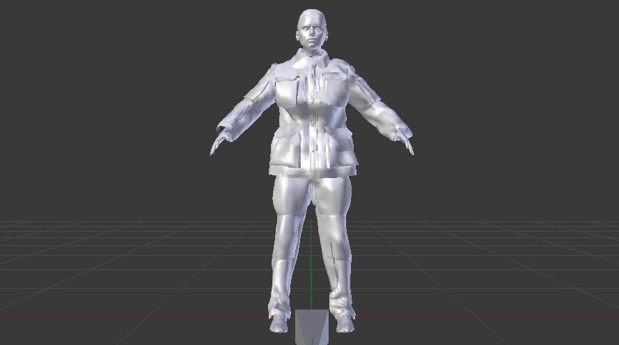 Woman Rescuer Low-poly 3D model_12