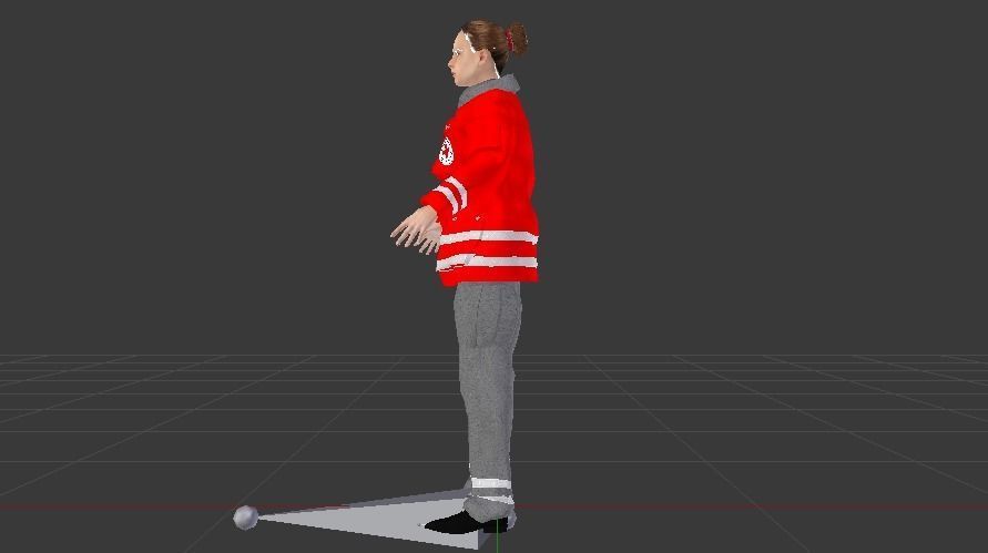 Woman Rescuer Low-poly 3D model_7