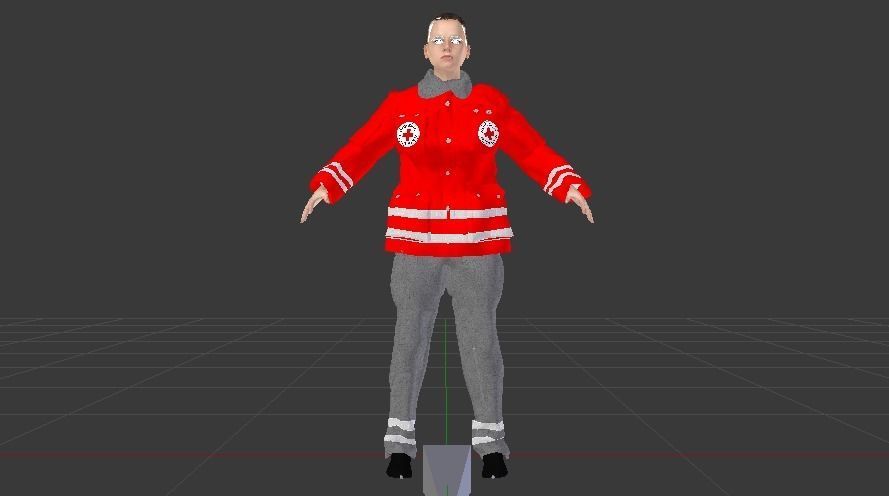 Woman Rescuer Low-poly 3D model_4