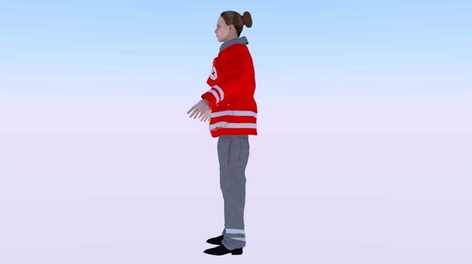 Woman Rescuer Low-poly 3D model_3
