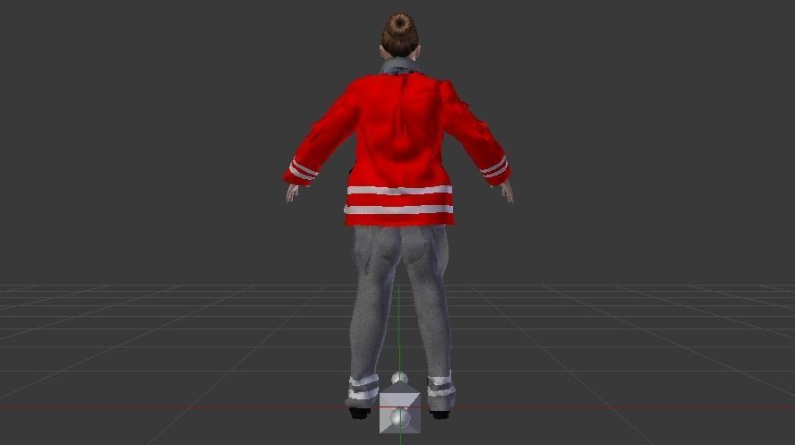 Woman Rescuer Low-poly 3D model_10
