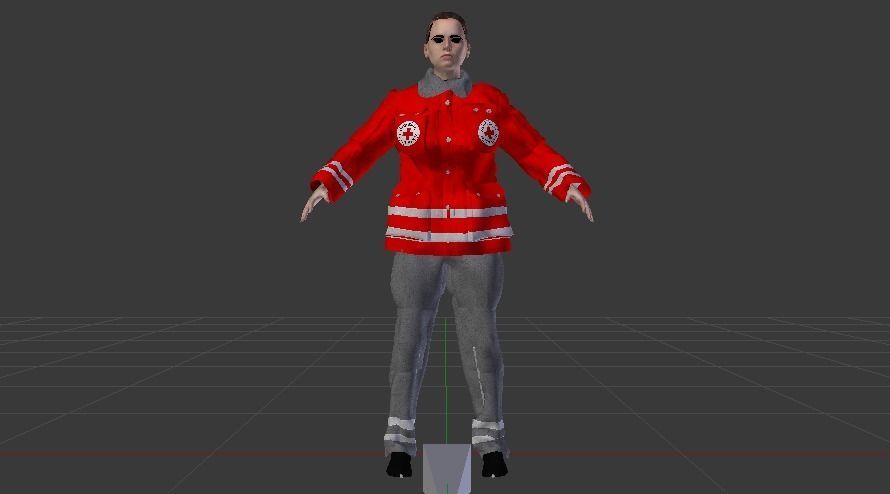 Woman Rescuer Low-poly 3D model_8
