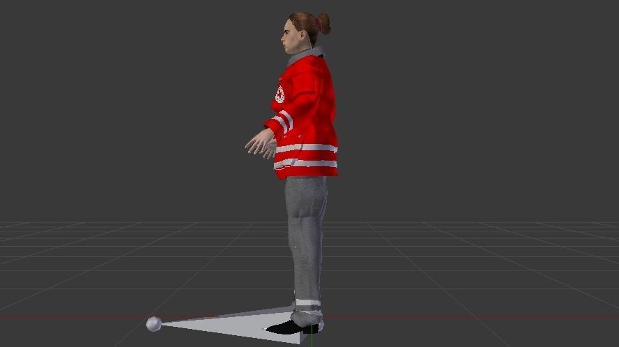 Woman Rescuer Low-poly 3D model_11
