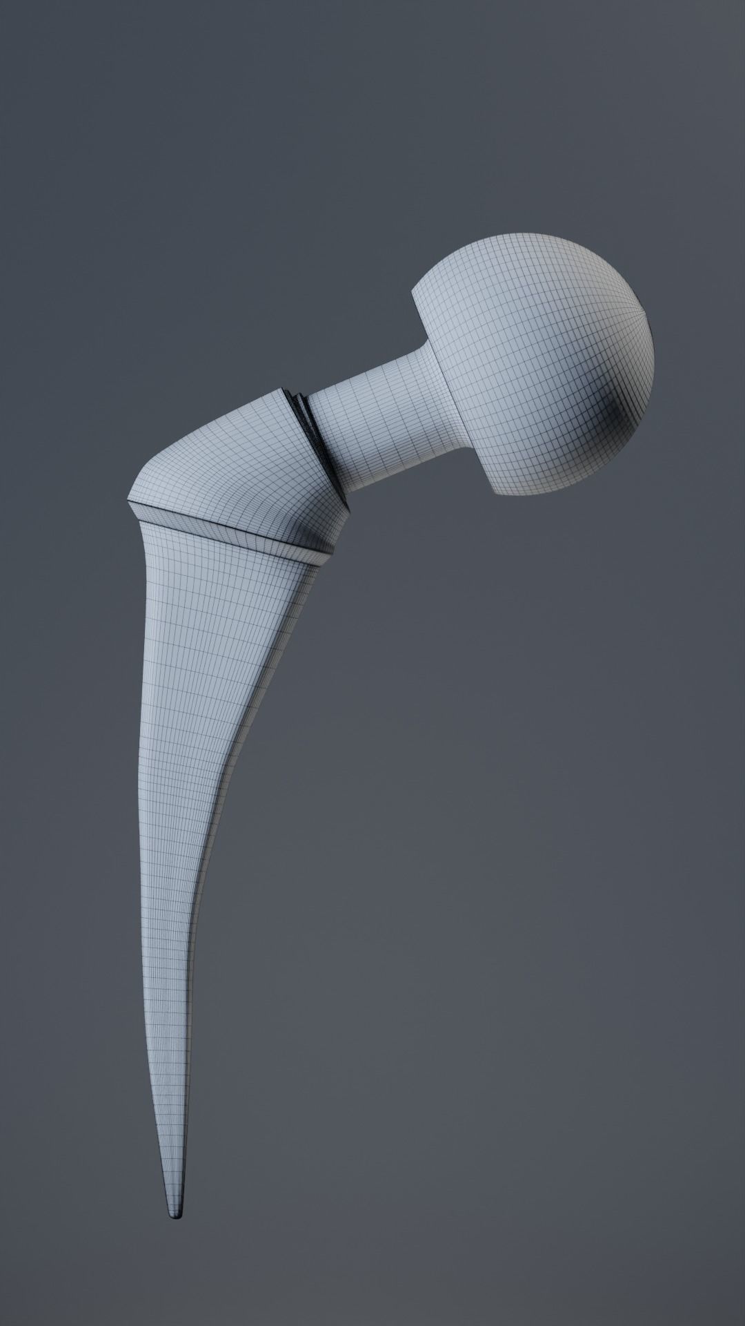 Femur Prosthesis Low-poly 3D model_4