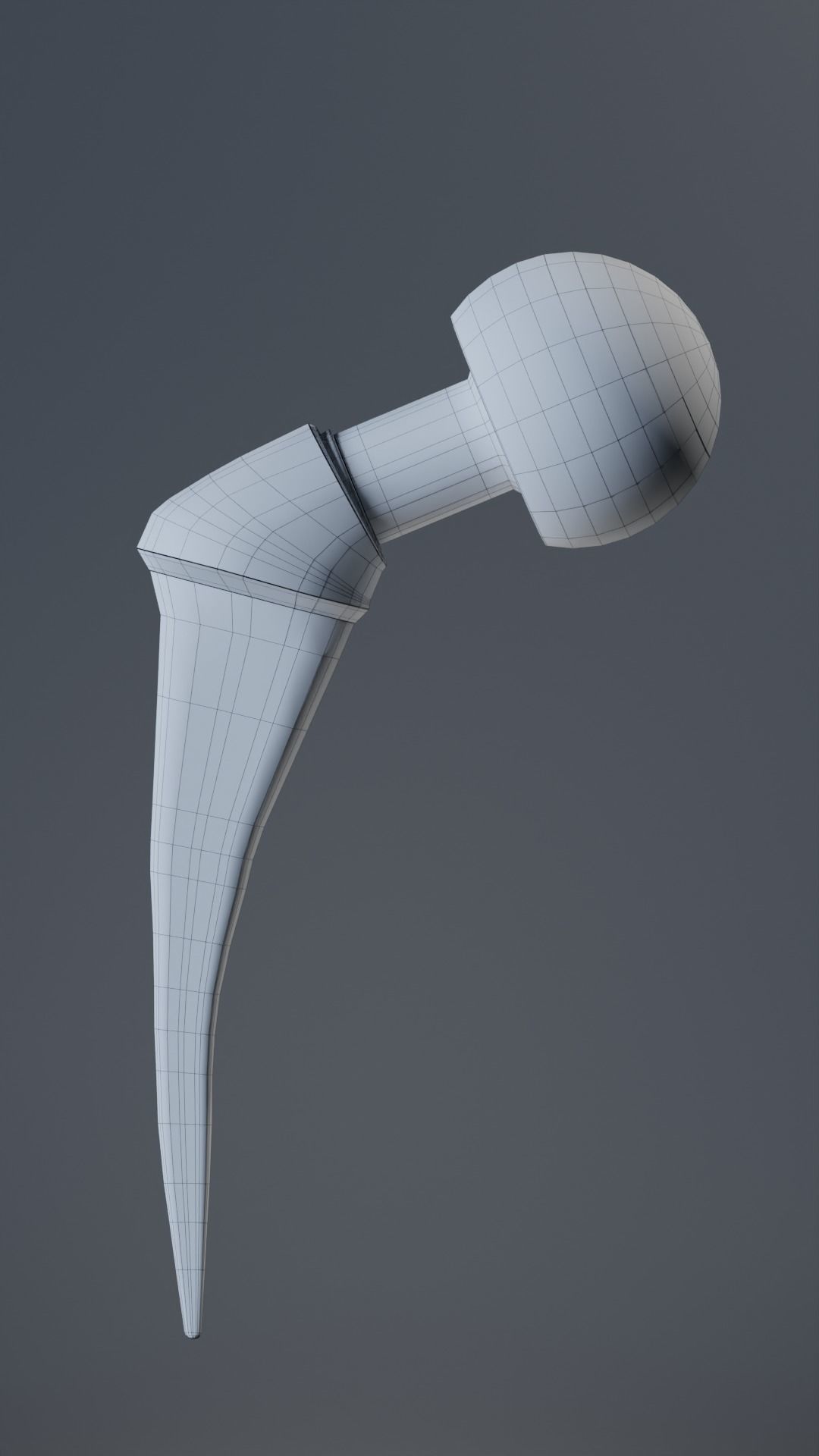 Femur Prosthesis Low-poly 3D model_3
