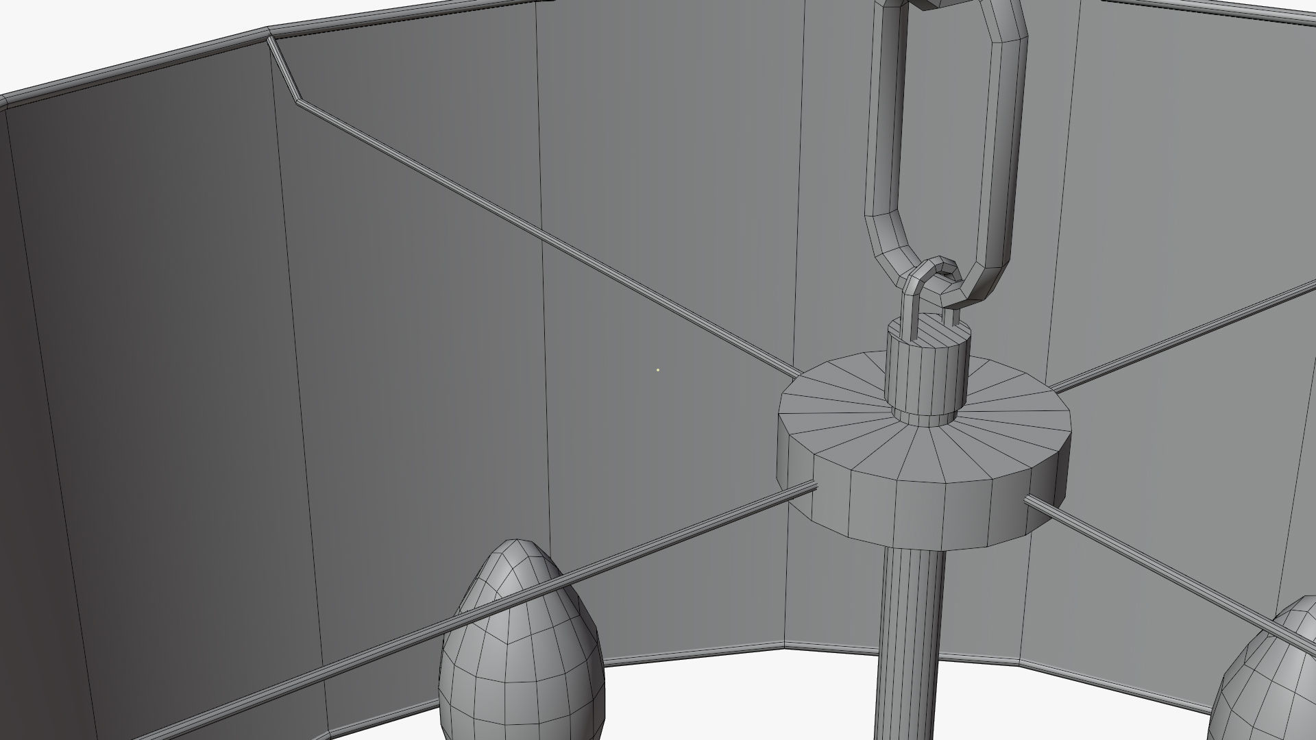 Chandelier pendant lamp with shade Low-poly 3D model_11