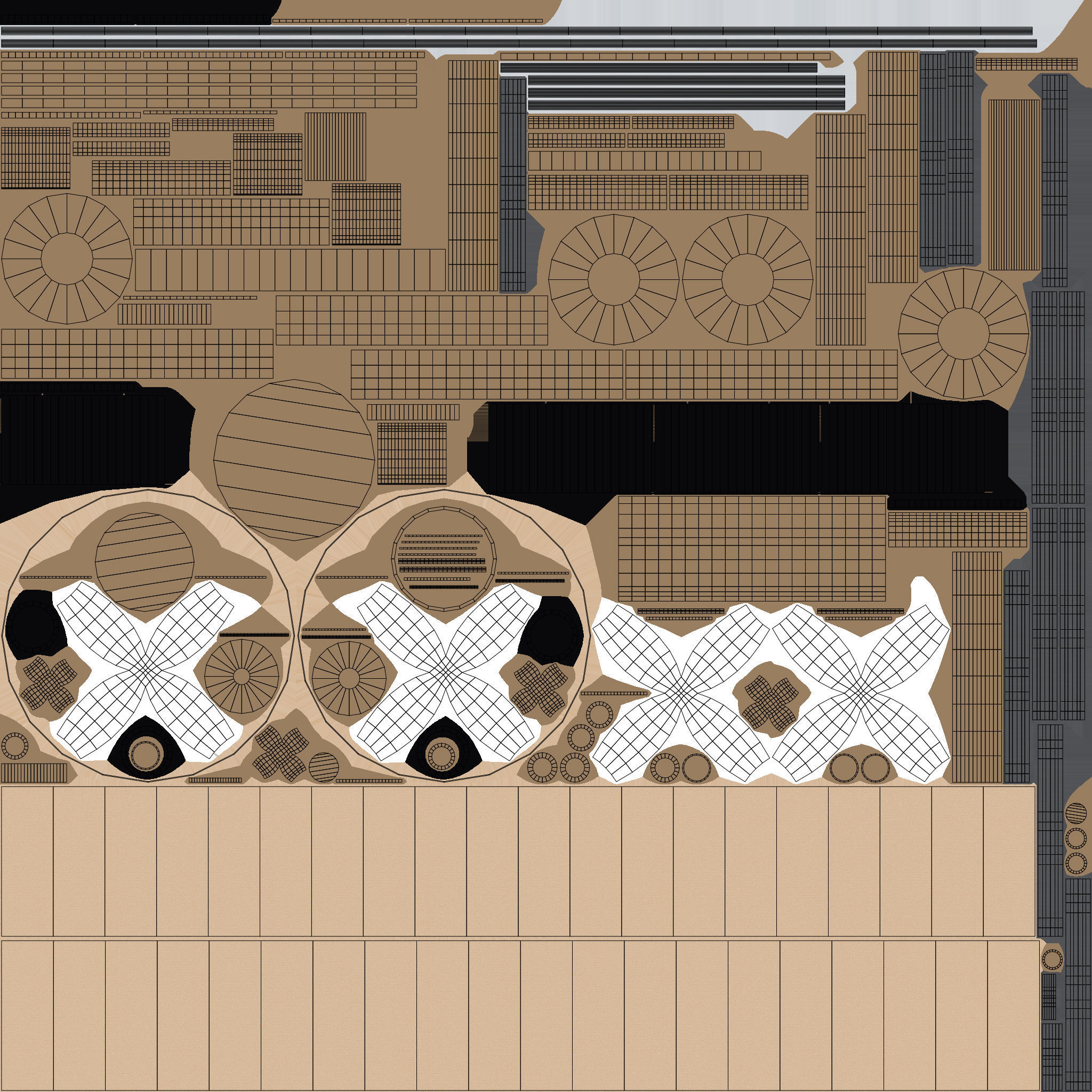 Chandelier pendant lamp with shade Low-poly 3D model_7