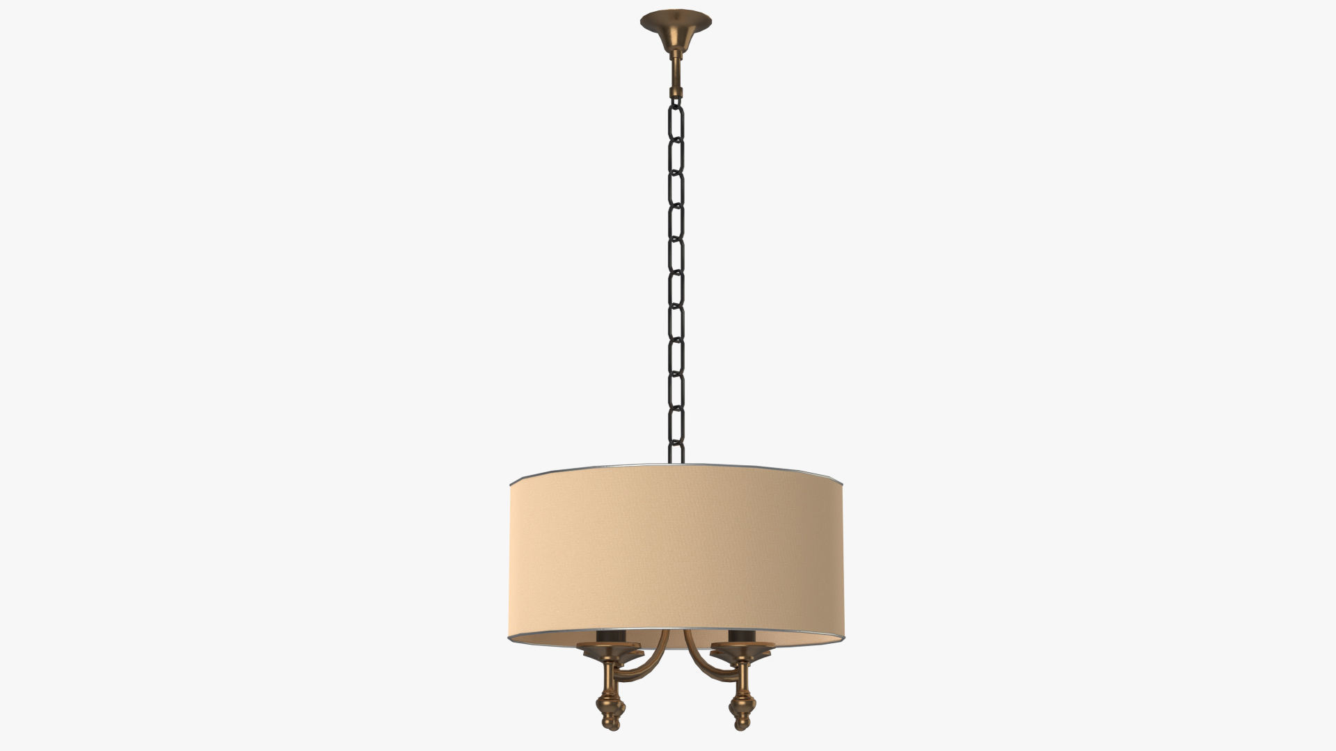 Chandelier pendant lamp with shade Low-poly 3D model_1