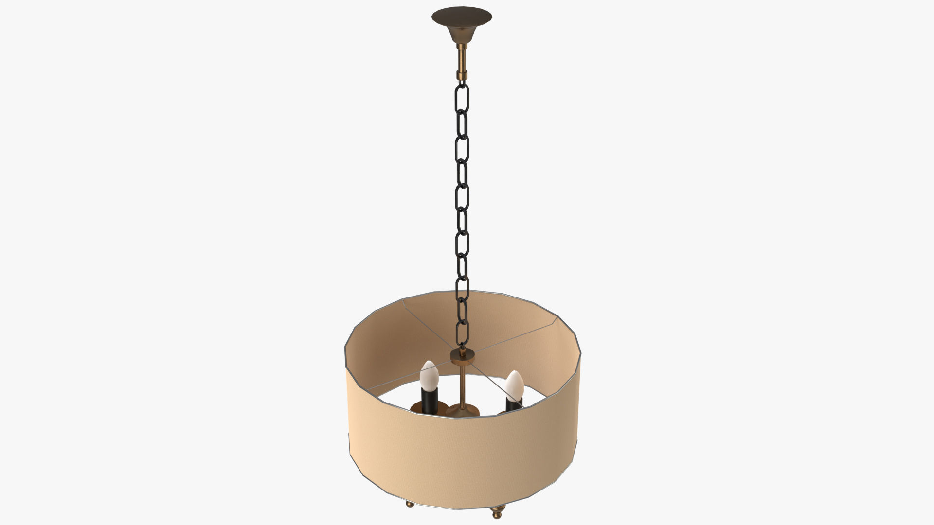 Chandelier pendant lamp with shade Low-poly 3D model_2