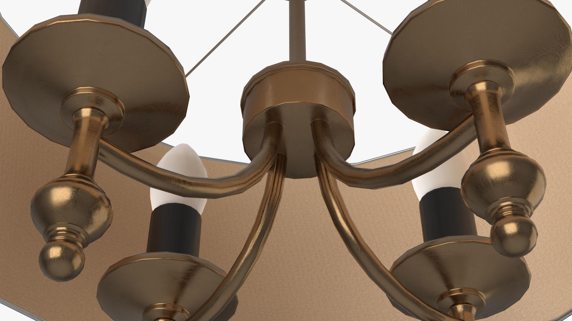 Chandelier pendant lamp with shade Low-poly 3D model_5