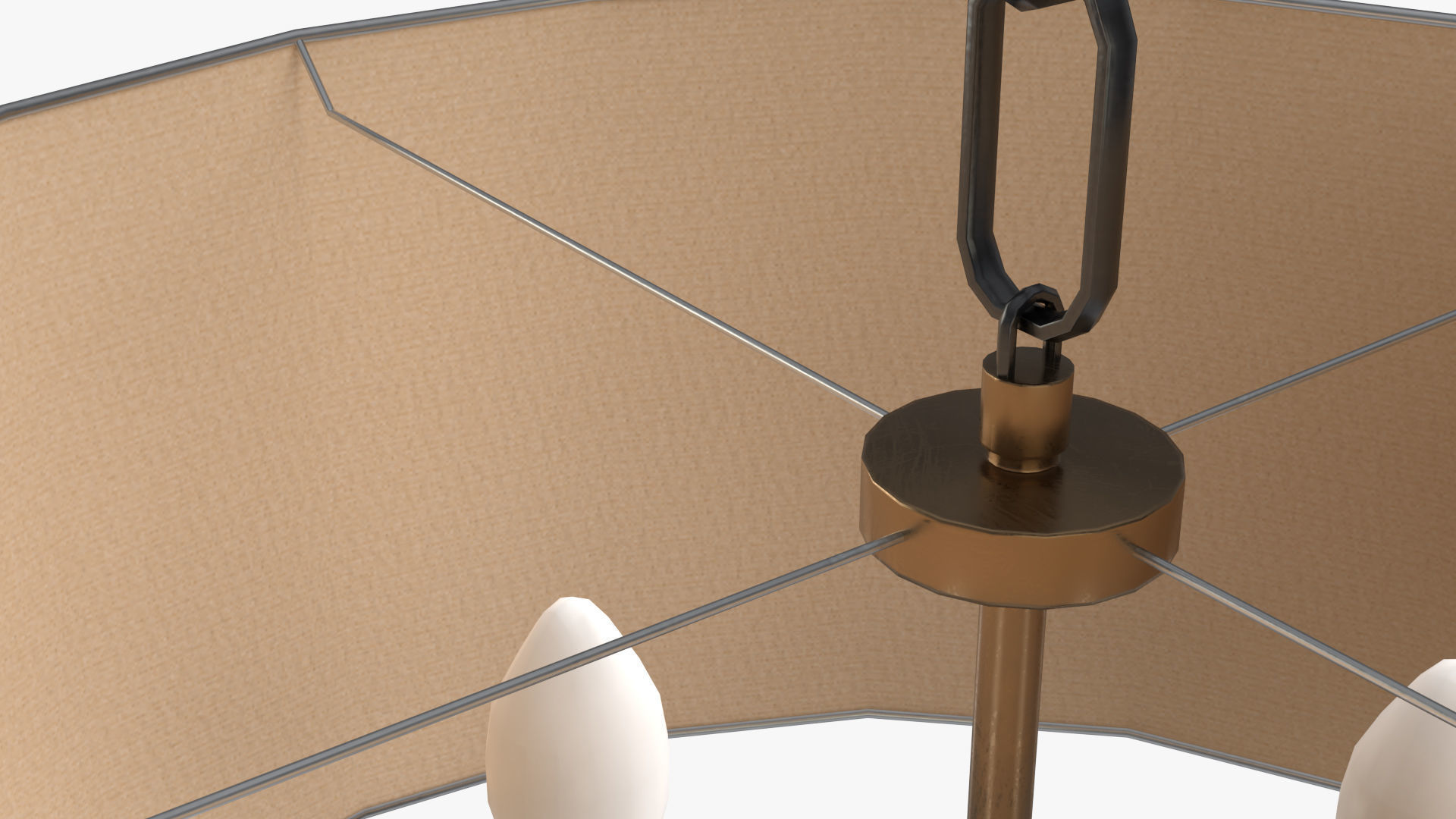 Chandelier pendant lamp with shade Low-poly 3D model_3