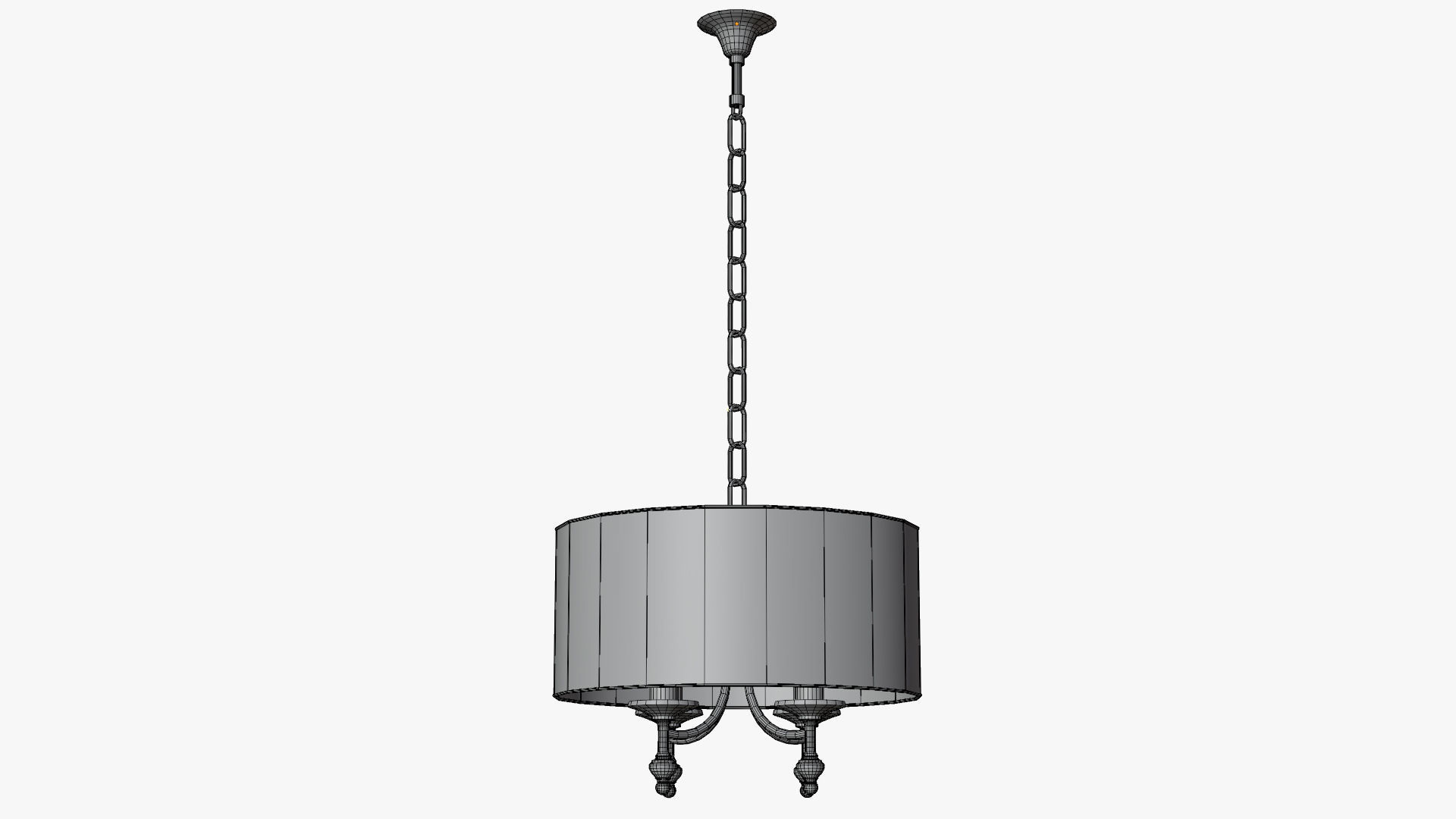 Chandelier pendant lamp with shade Low-poly 3D model_9