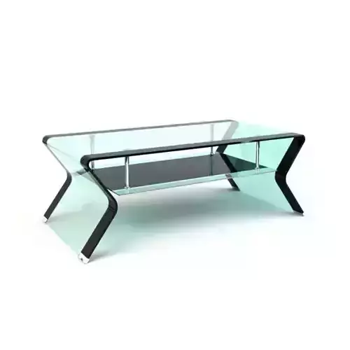 Modern Curvy Glass Steel Table