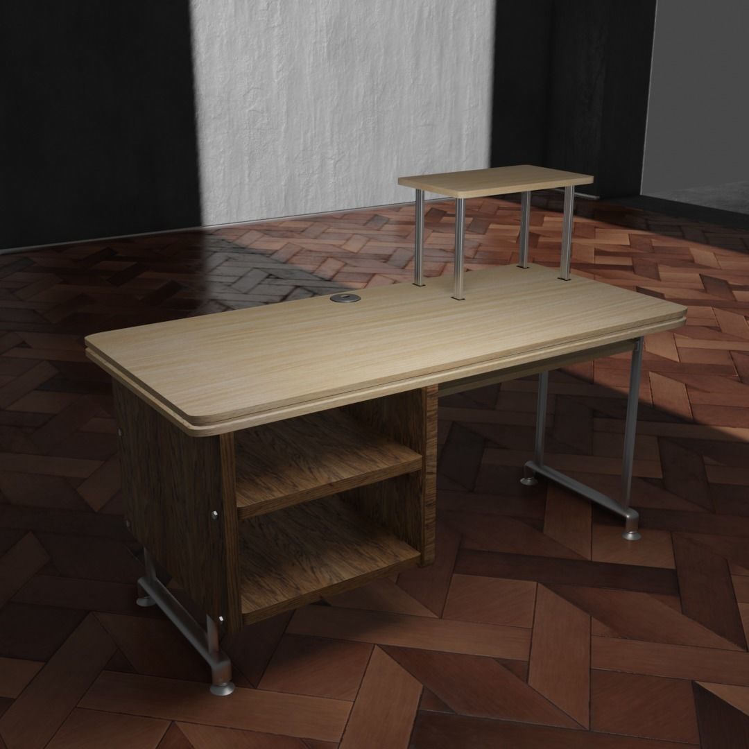 Computer desk 3D model_5