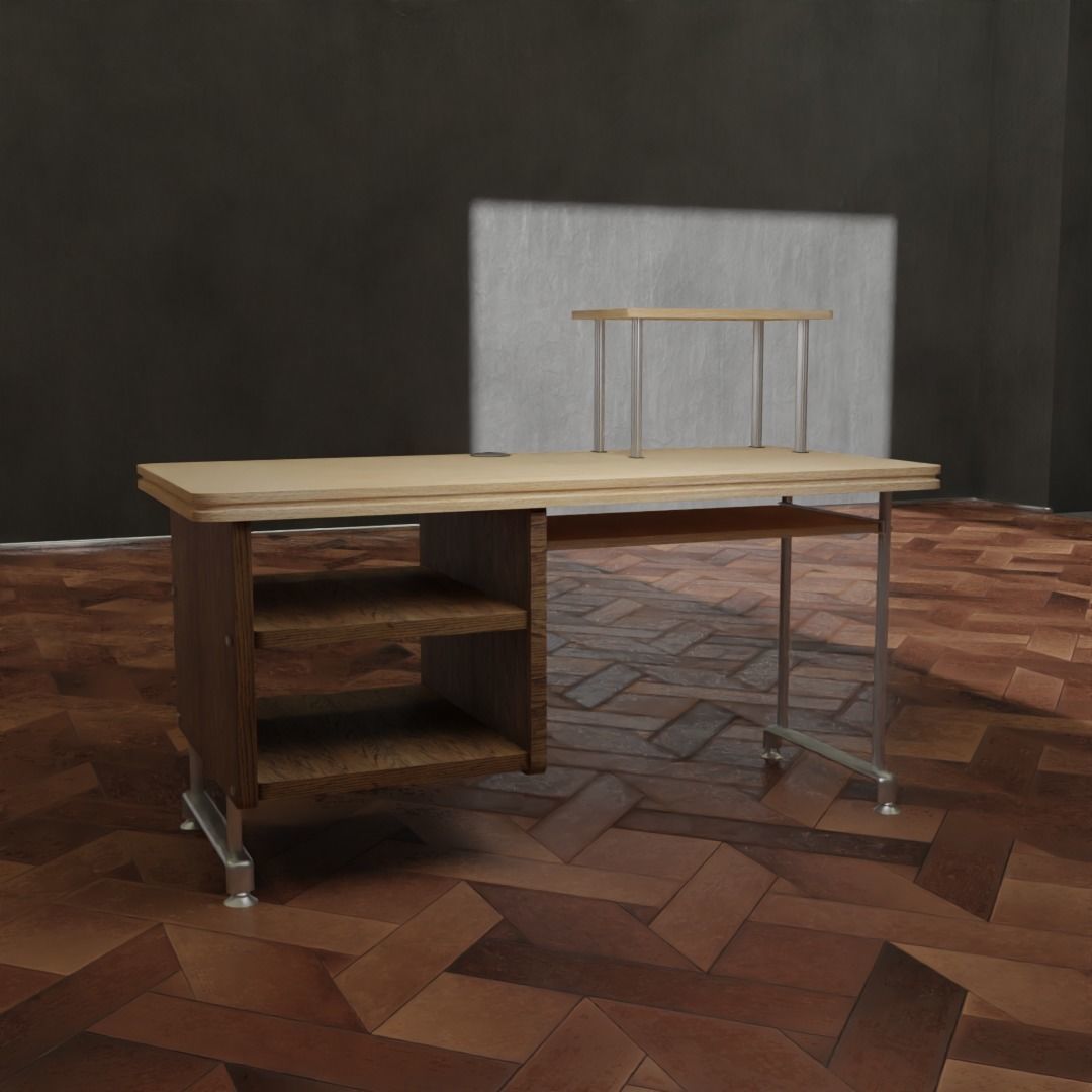 Computer desk 3D model_1