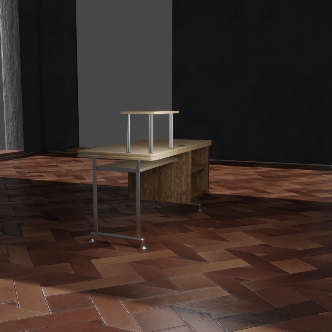 Computer desk 3D model_3