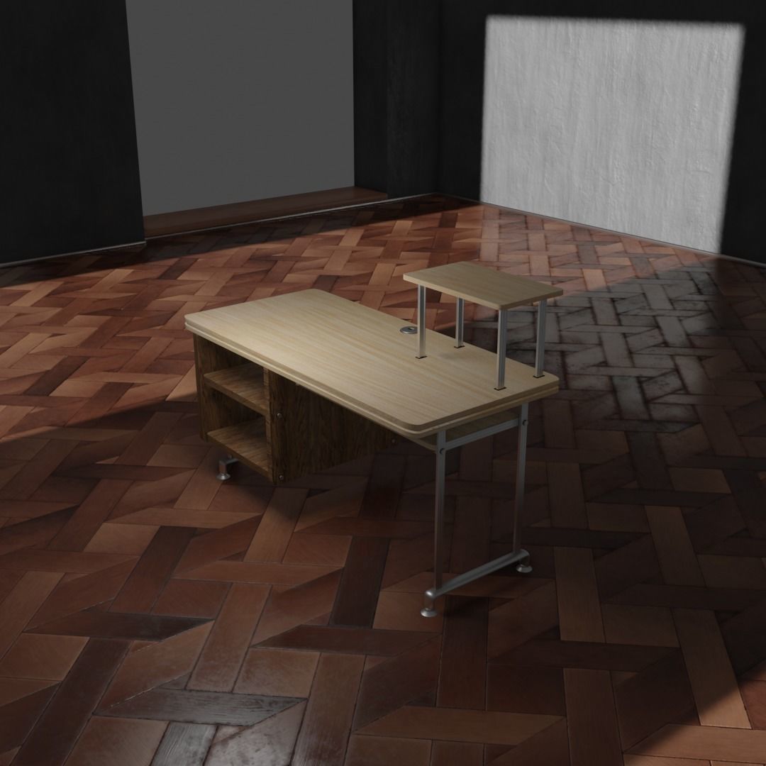 Computer desk 3D model_4