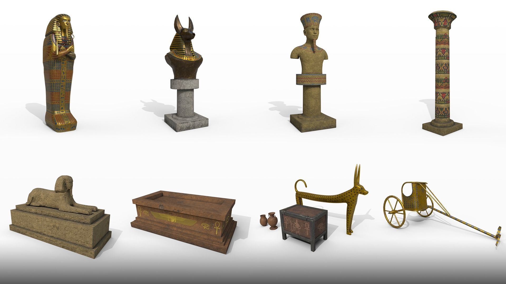 3D model Egypt pack stylized VR / AR / low-poly | CGTrader