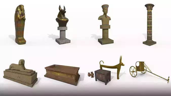 Egypt pack stylized  Low-poly 3D model