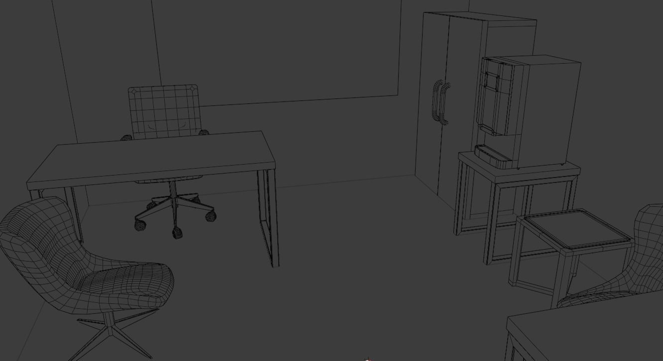 OFFICE ROOM LOWPOLY PBR 3D MODEL Low-poly 3D model_18
