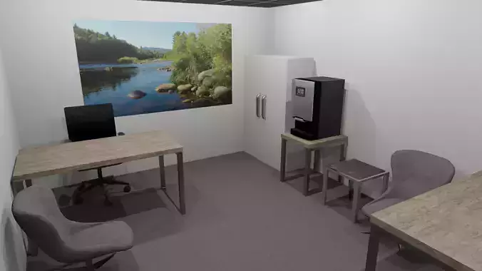 OFFICE ROOM LOWPOLY PBR 3D MODEL Low-poly 3D model