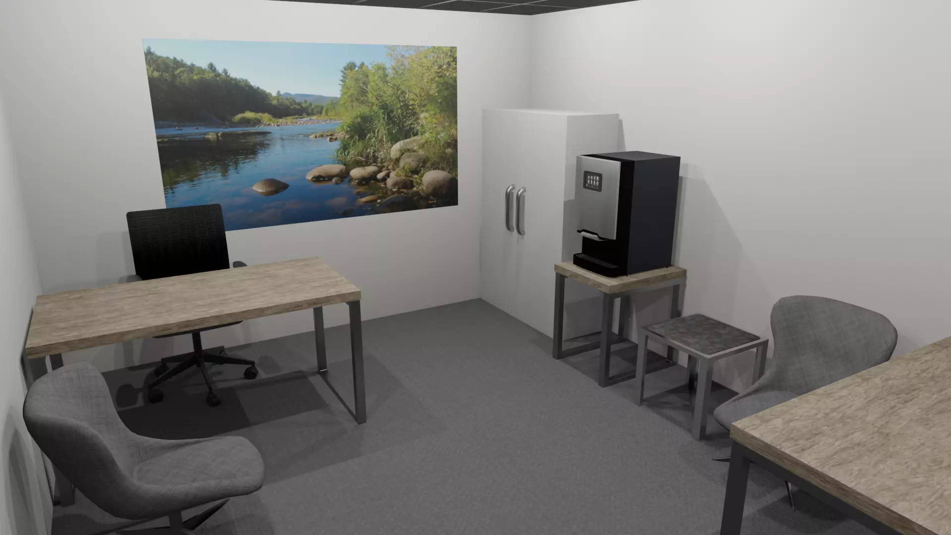 OFFICE ROOM LOWPOLY PBR 3D MODEL Low-poly 3D model_0