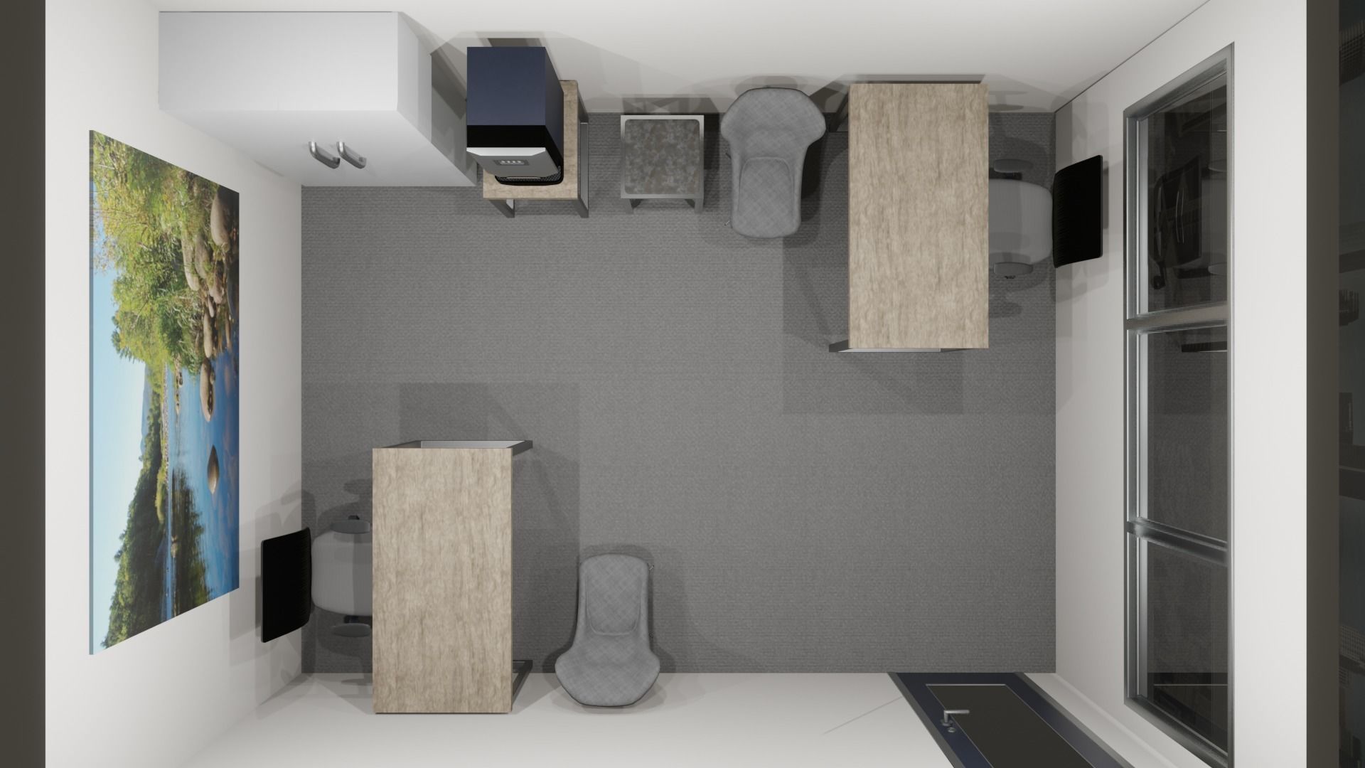 OFFICE ROOM LOWPOLY PBR 3D MODEL Low-poly 3D model_1