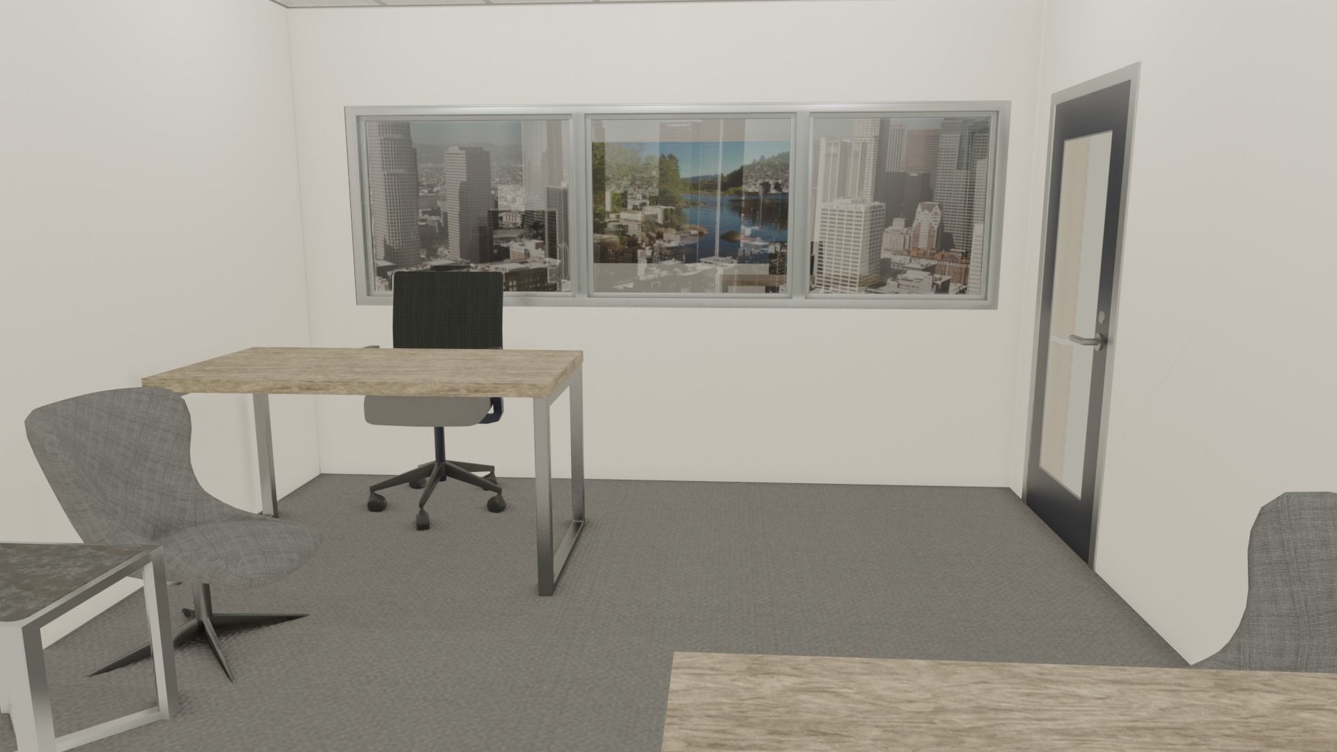 OFFICE ROOM LOWPOLY PBR 3D MODEL Low-poly 3D model_2