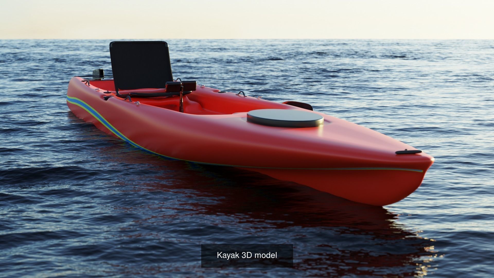 Kayak 3D model two kayaks floating in water 3D Model Collection_1