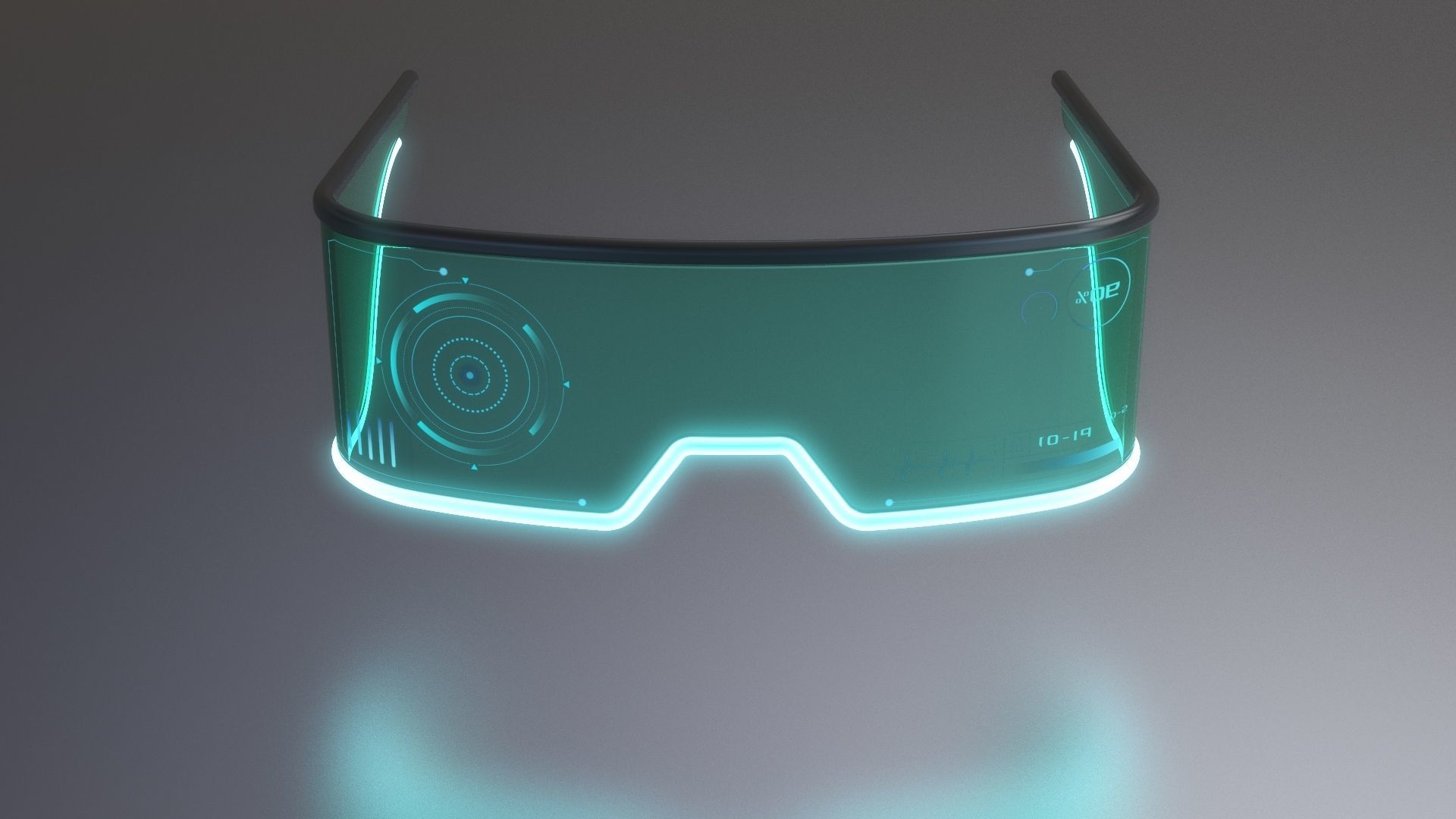 Modern sci-fi Goggles Glasses 3D model_4