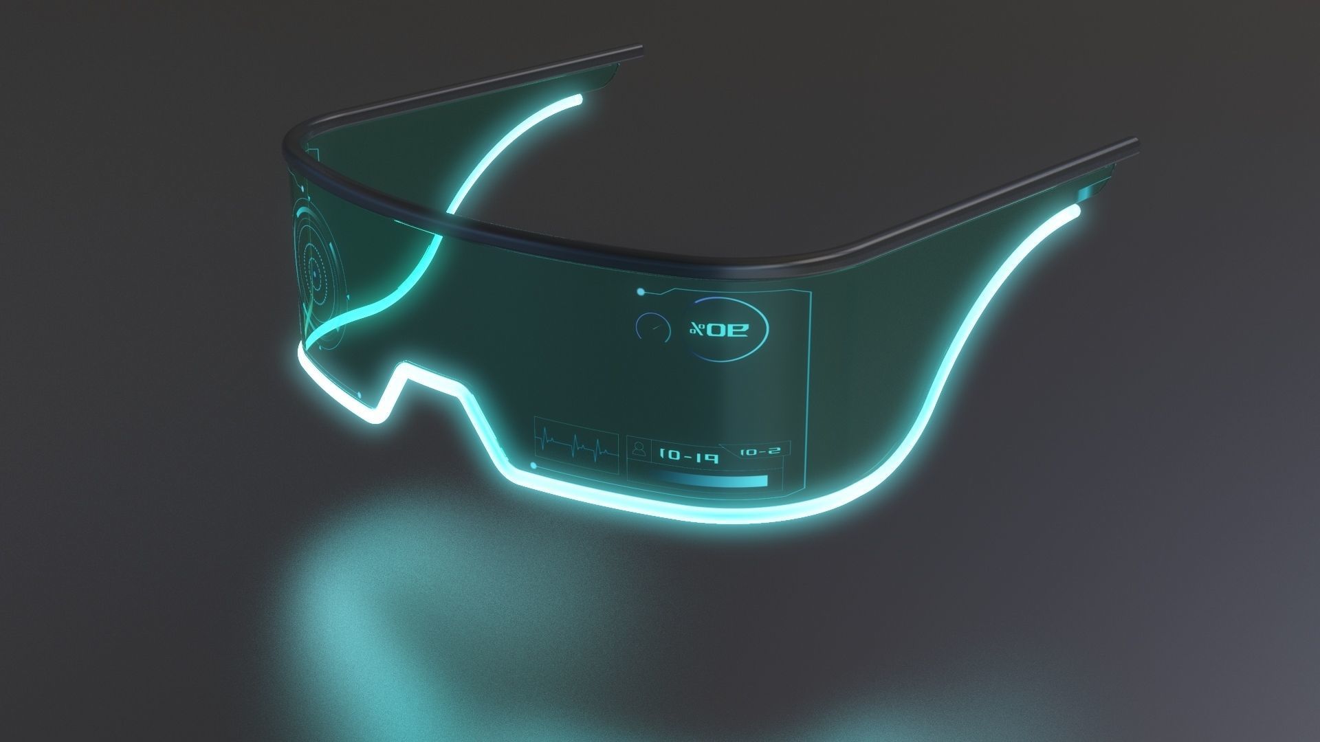 Modern sci-fi Goggles Glasses 3D model_3