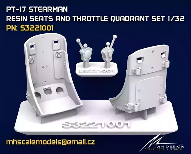 SEAT - THROTTLE QUADRANT -  MAP CASE PT-17 Stearman Kaydet ICM 3D model