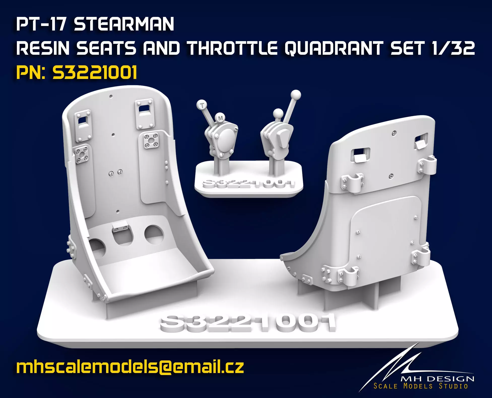 SEAT - THROTTLE QUADRANT - MAP CASE PT-17 Stearman Kaydet ICM 3D model_0