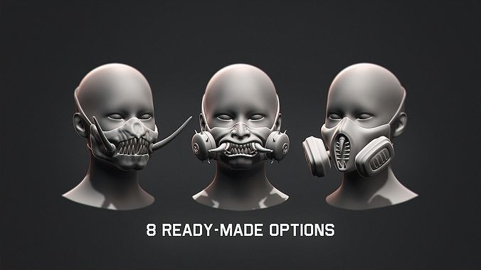 Gas Mask Constructor Kitbash Vol 02 Low-poly 3D model