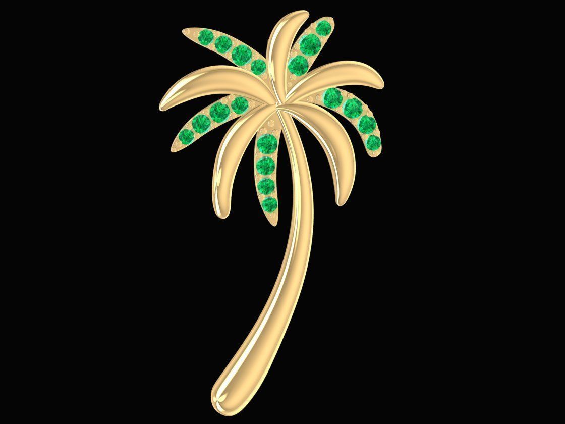 diamond coconut tree pendant 3066 3D print model_5