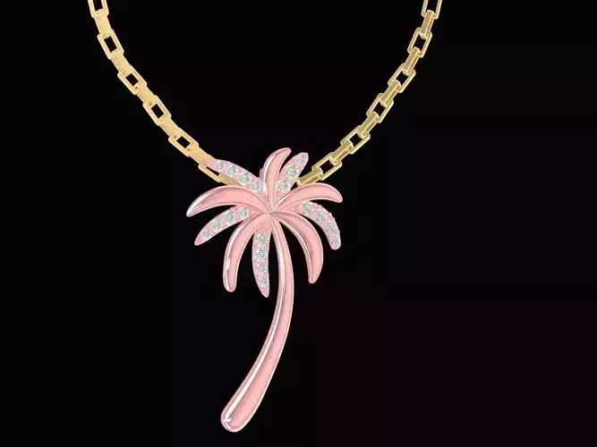 diamond coconut tree pendant 3066 3D print model