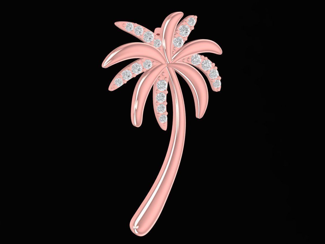 diamond coconut tree pendant 3066 3D print model_1
