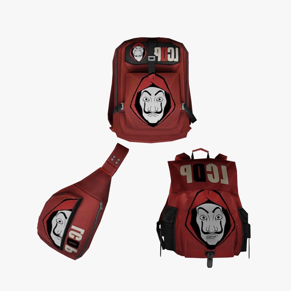 Bag 3x Backpack Jumpsuit  3D model_1
