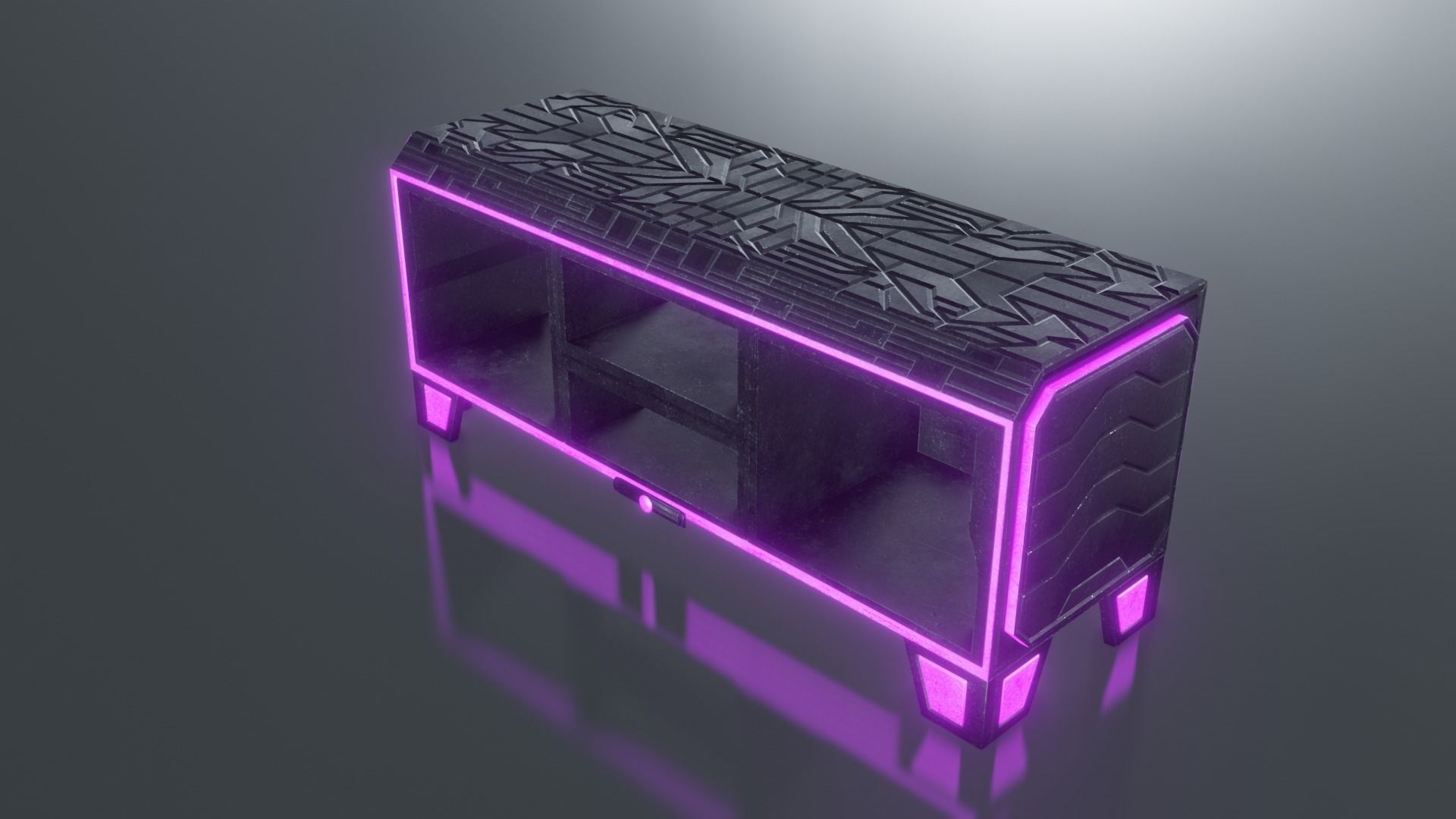 sci-fi table top gameready Low-poly 3D model_4