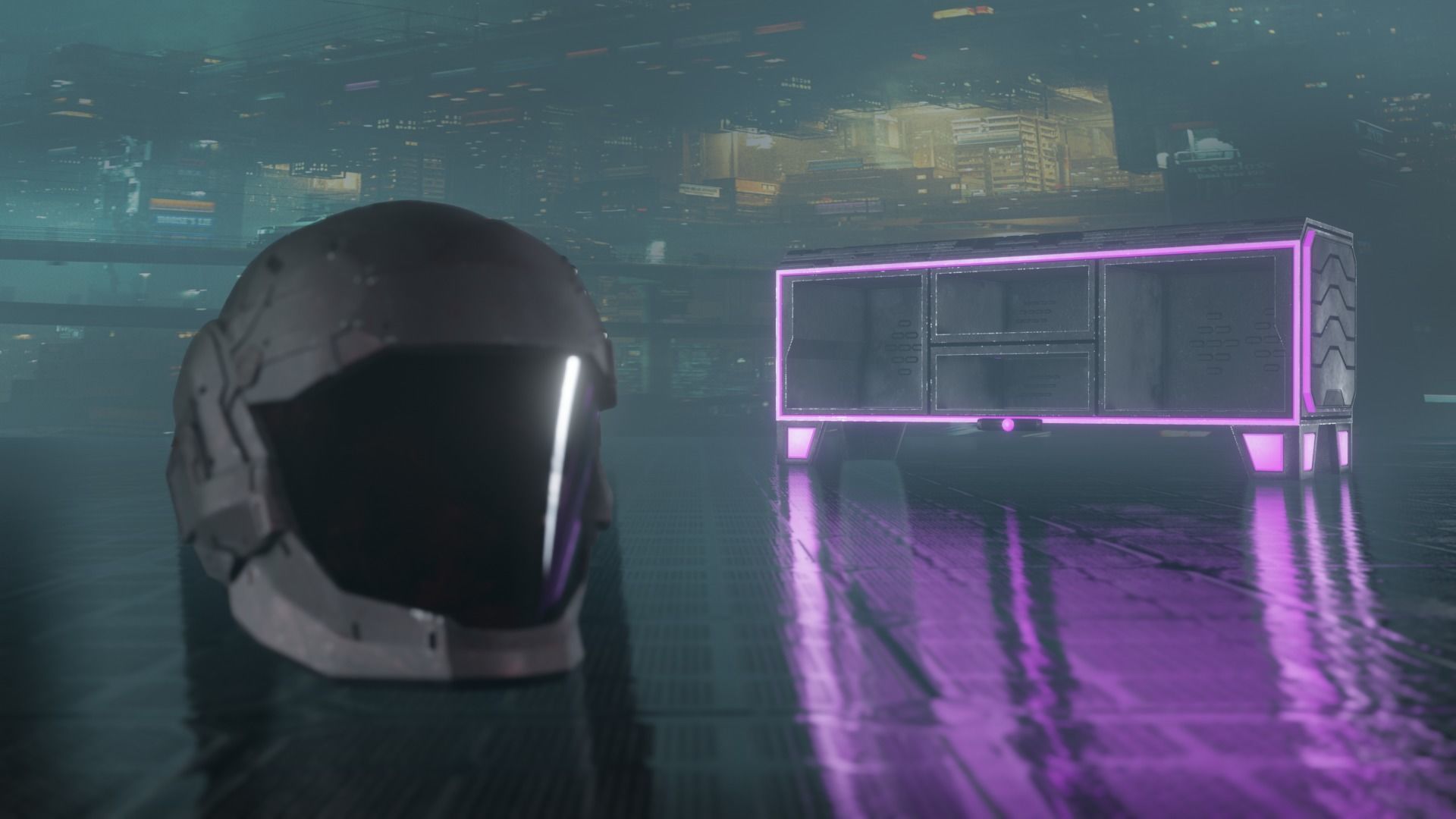 sci-fi table top gameready Low-poly 3D model_0