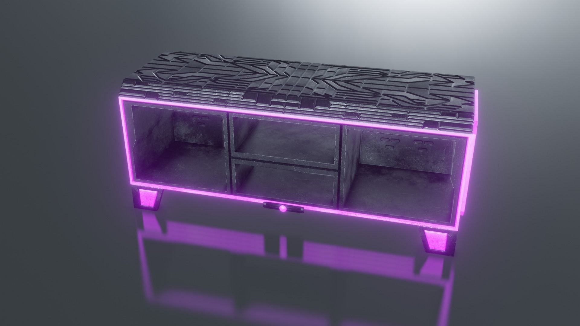 sci-fi table top gameready Low-poly 3D model_3