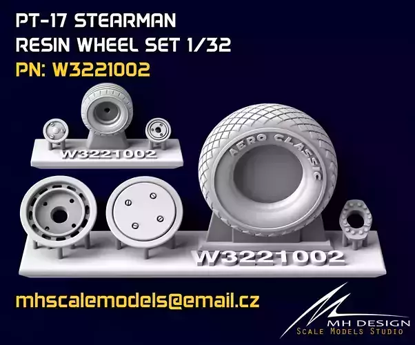 Wheel set  for Stearman PT-17 Kaydet ICM