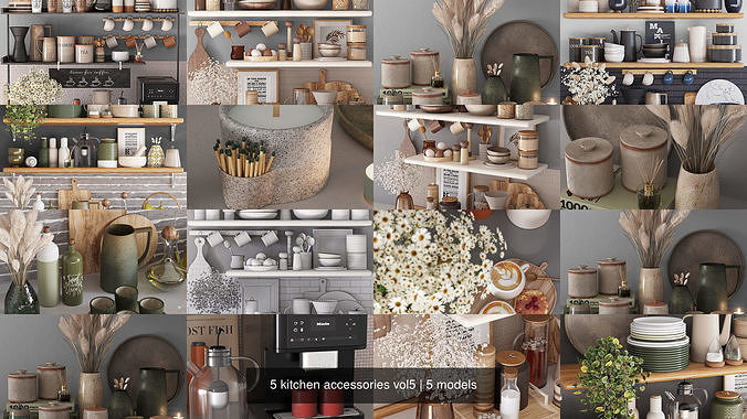 5 kitchen accessories vol5 3D Model Collection