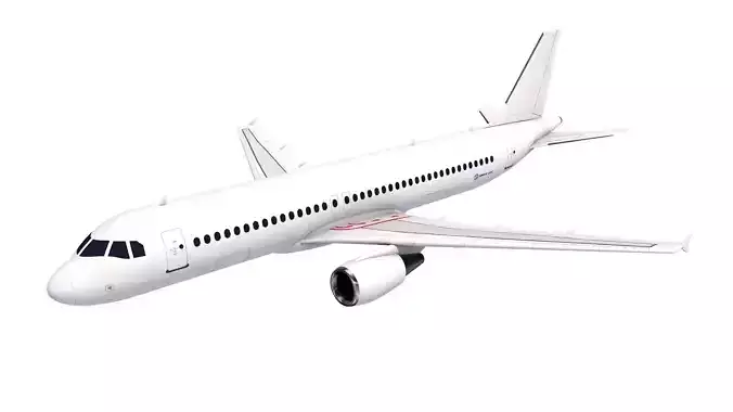 Hi-poly 3D model passenger aircraft Airbus A320 with 10 liveries 3D model