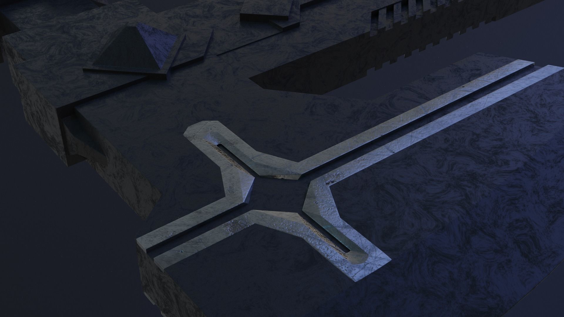 Viking axe Low-poly 3D model_4