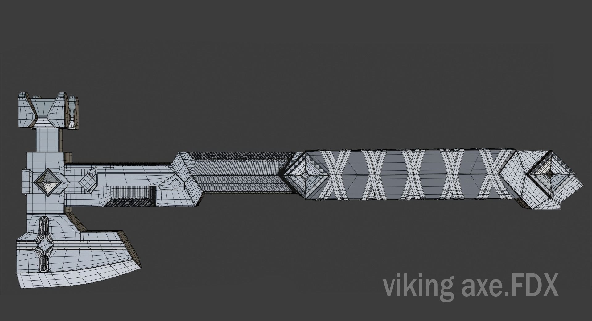 Viking axe Low-poly 3D model_10