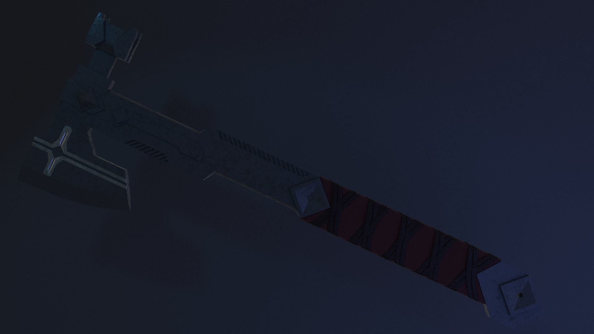 Viking axe Low-poly 3D model_2