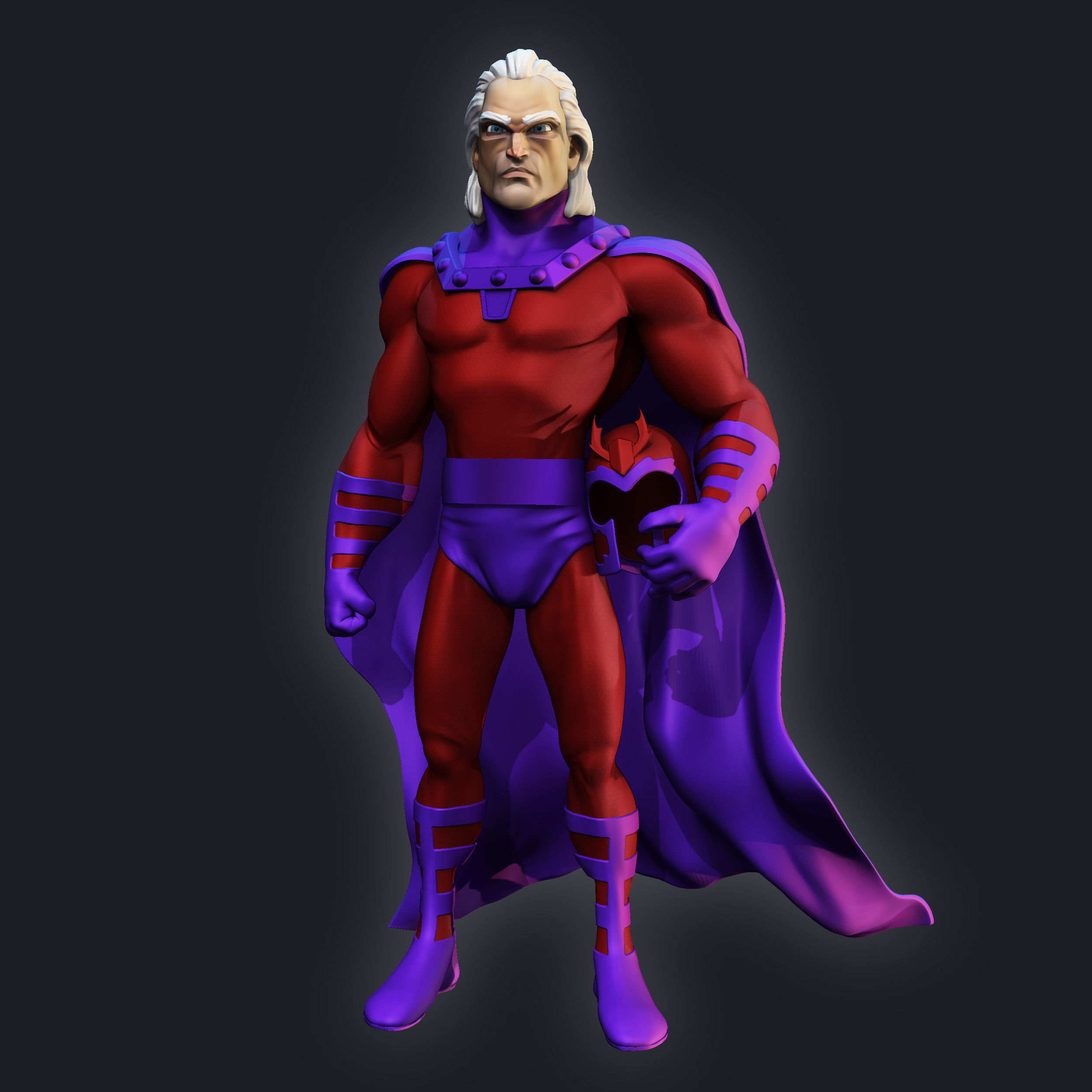 Magneto Stylised 3D print model_3