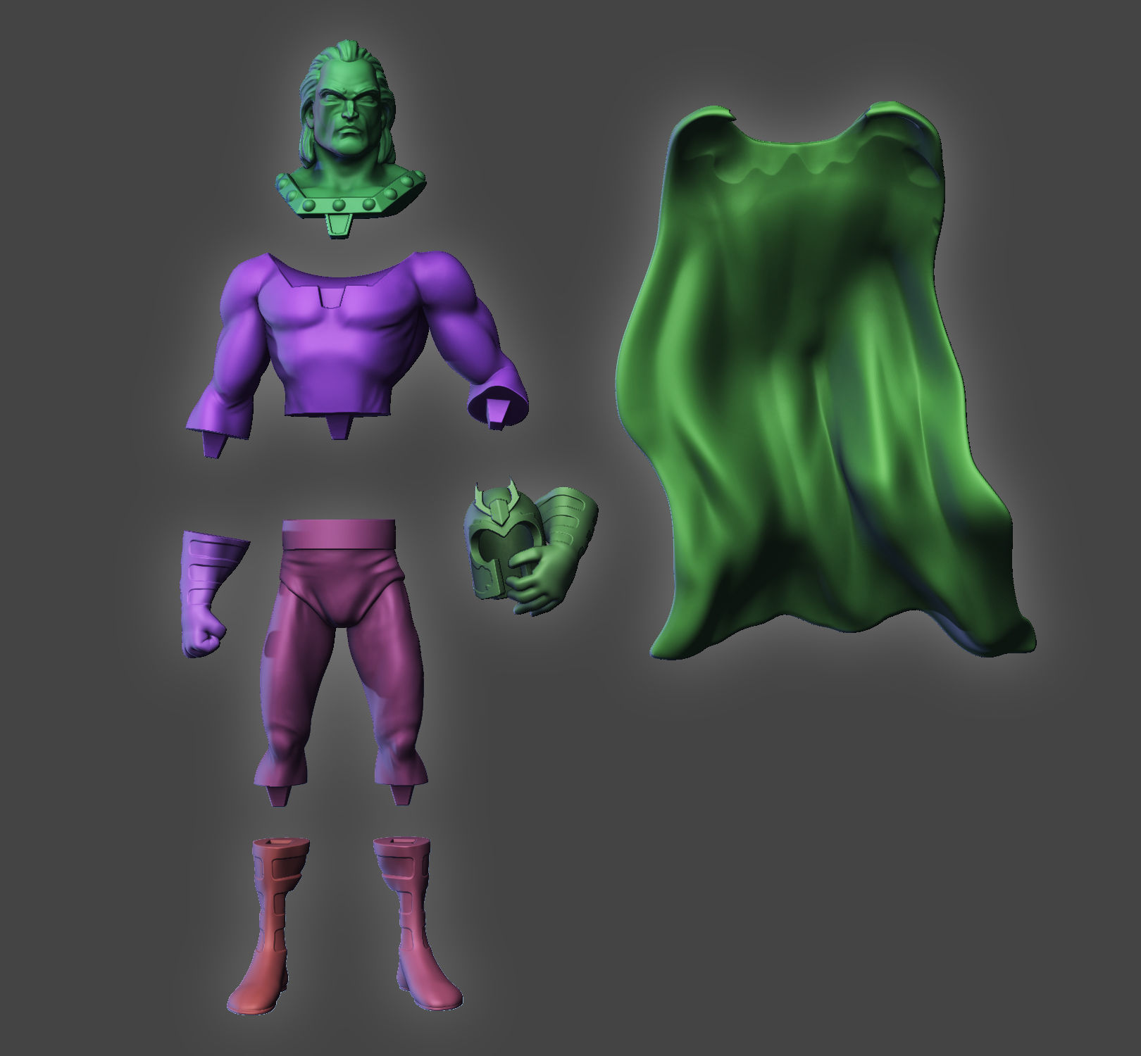 Magneto Stylised 3D print model_1