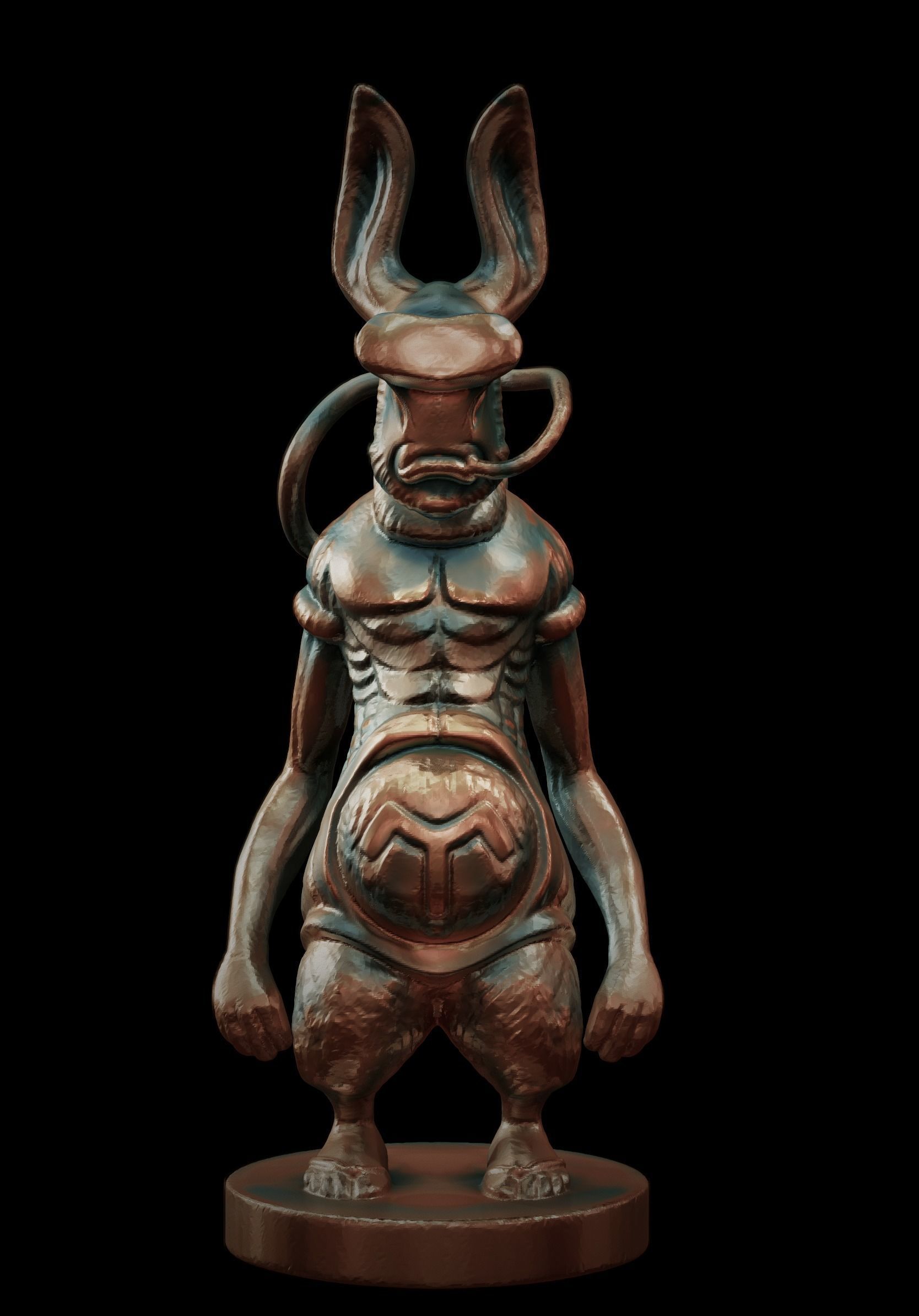 Rabbit art 3D print model_2